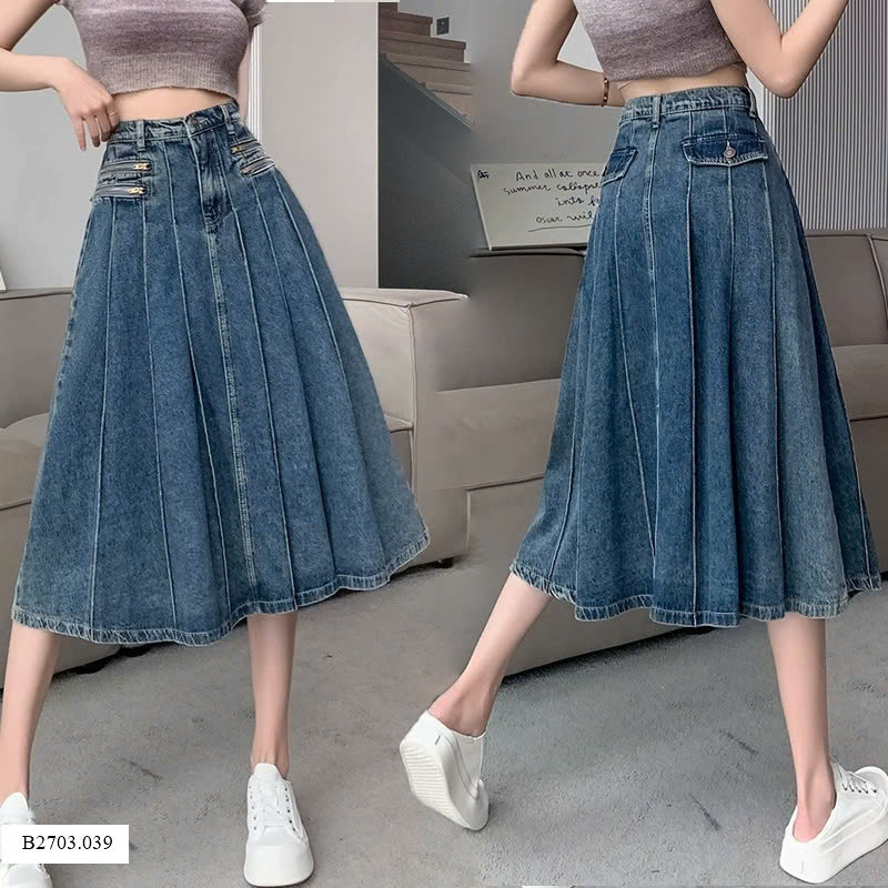 CHÂN VÁY JEAN NỮ XOÈ GÂN Sỉ 185k/1 CHIẾC