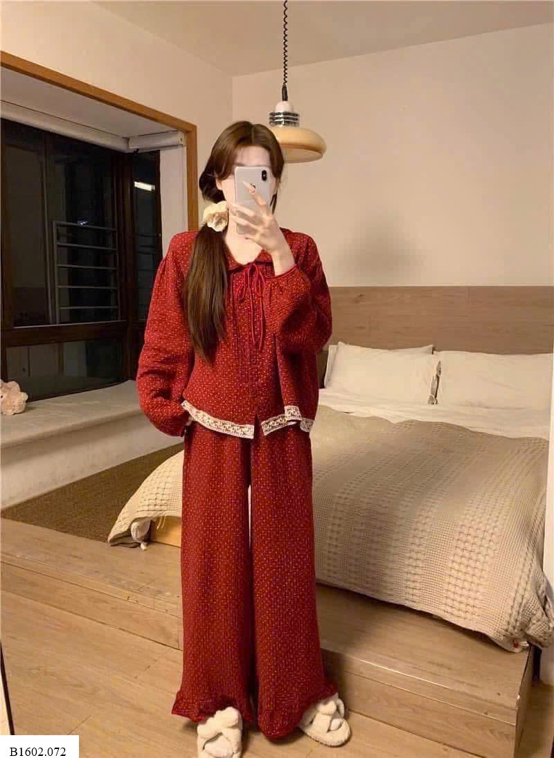 PIJAMA đỏ MUSLIN  Sỉ 130k