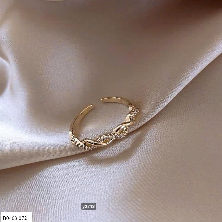 Nhẫn hở zircon xoắn Guliya nữ   Sỉ 75k