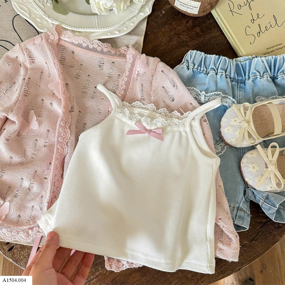 SET ÁO 2 DÂY + CARDIGAN MỎNG NINGLI   Giá sỉ như sau: áo 2 dây: 65k  áo cardigan: 87k  set 2ct: 124k 