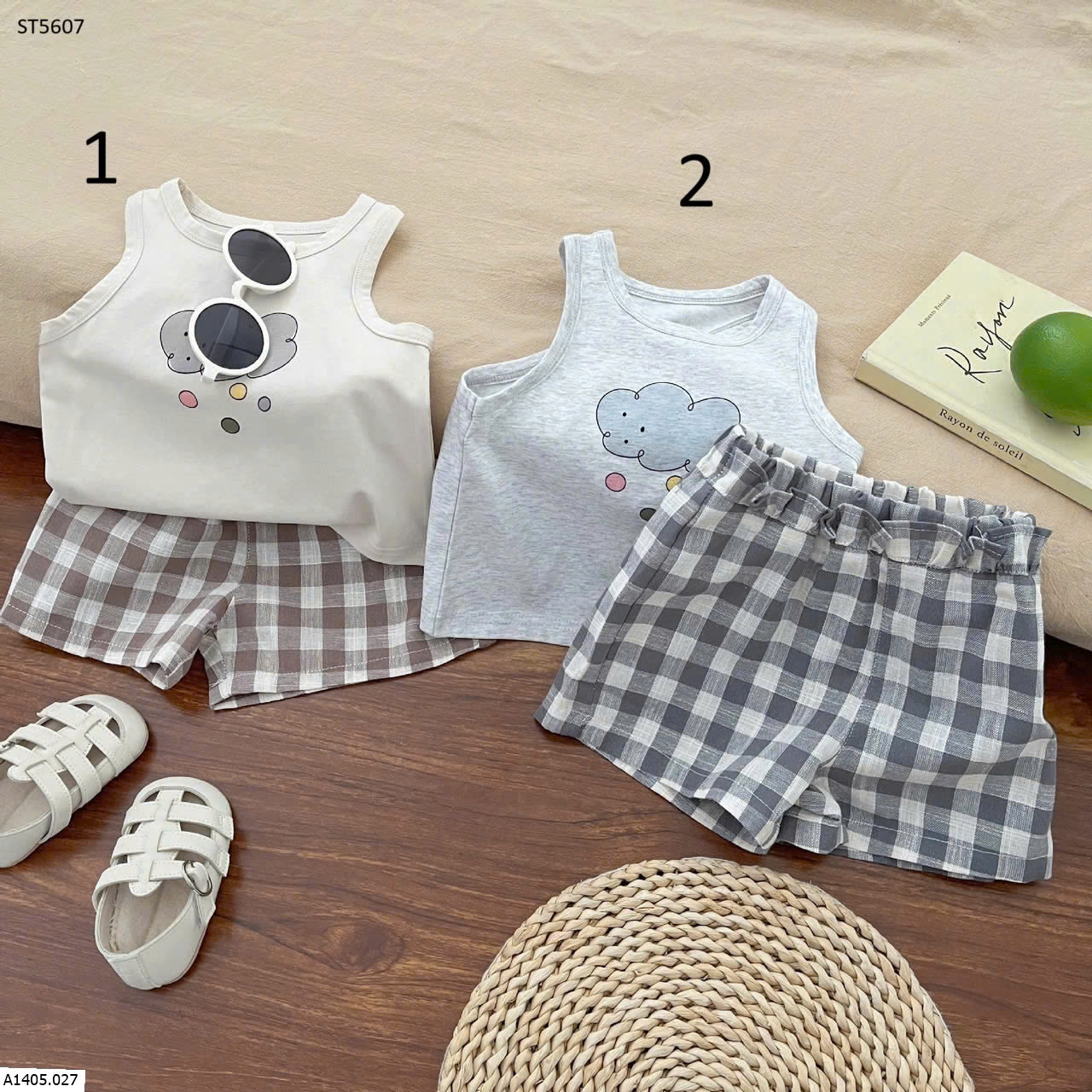 SET ÁO BA LỖ QUẦN KẺ Sỉ 103k
