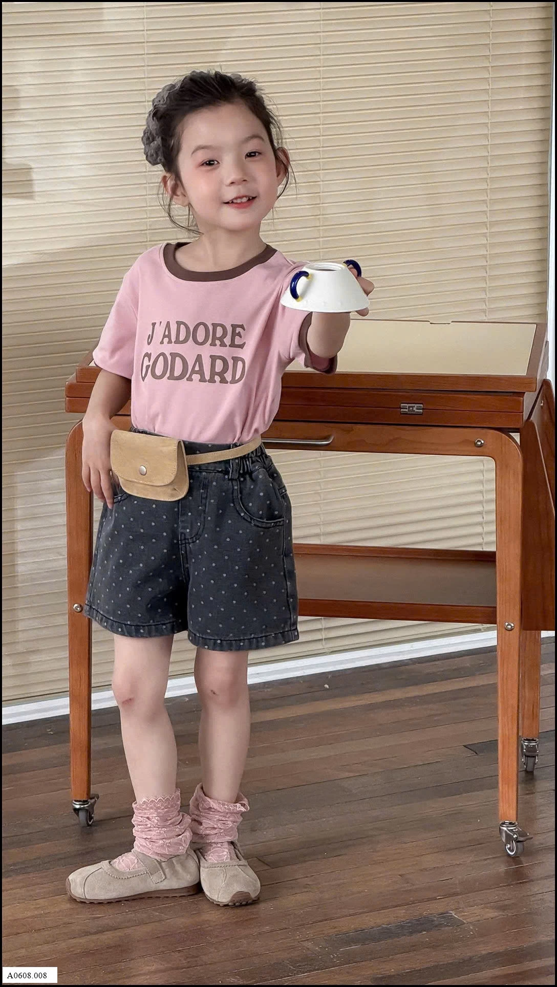 QUẦN SHORT JEAN CHẤM BI CHO BÉ    Giá sỉ 125k