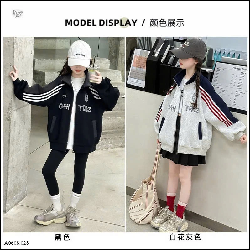 ÁO KHOÁC NỈ KÉO KHÓA PHỐI SỌC BG    Giá sỉ 222k