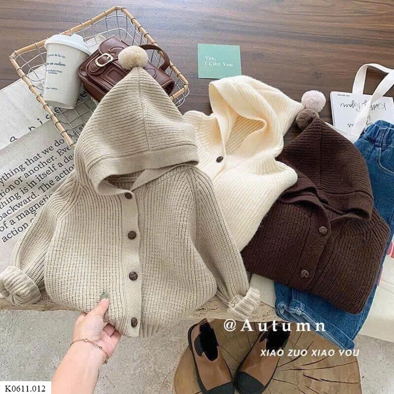 ÁO CARDIGAN BÉ CÓ MŨ Sỉ 125k