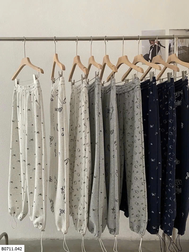 QUẦN NỈ DÂY RÚT HỌA TIẾT NỮ   Giá sỉ 203k