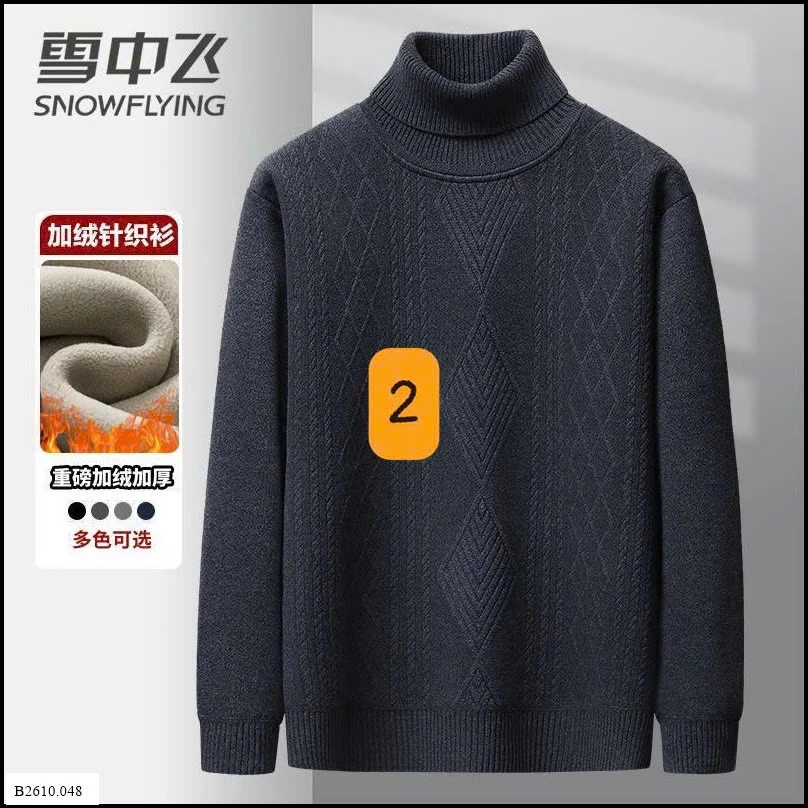 Áo len nam cao cổ lót lông ấm áp Giá sỉ 170kA