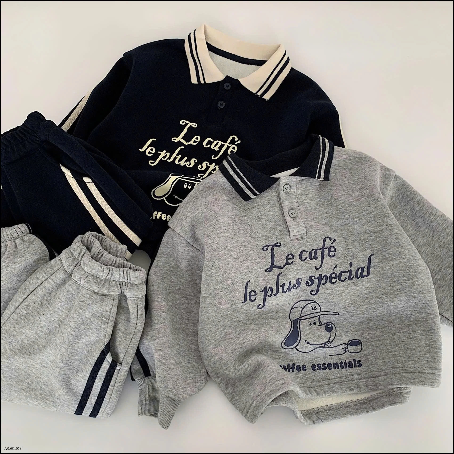 BỘ NỈ HÌNH CÚN CHO BÉ   Giá sỉ 265k