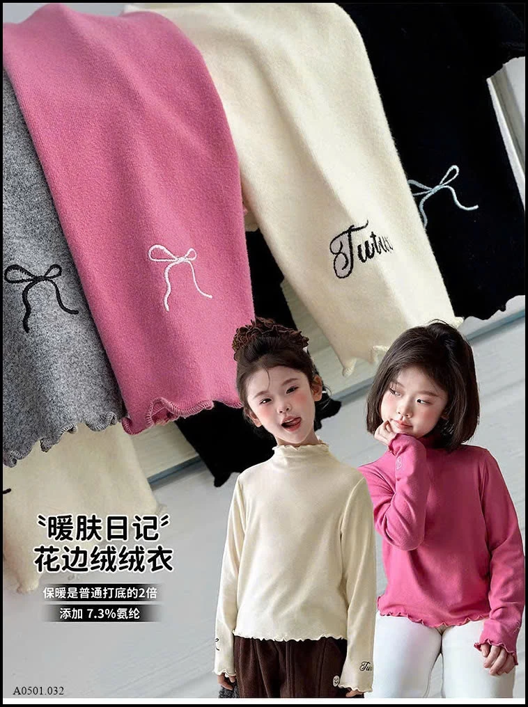 ÁO GIỮ NHIỆT VIỀN BÈO BÉ GÁI Giá sỉ 140k