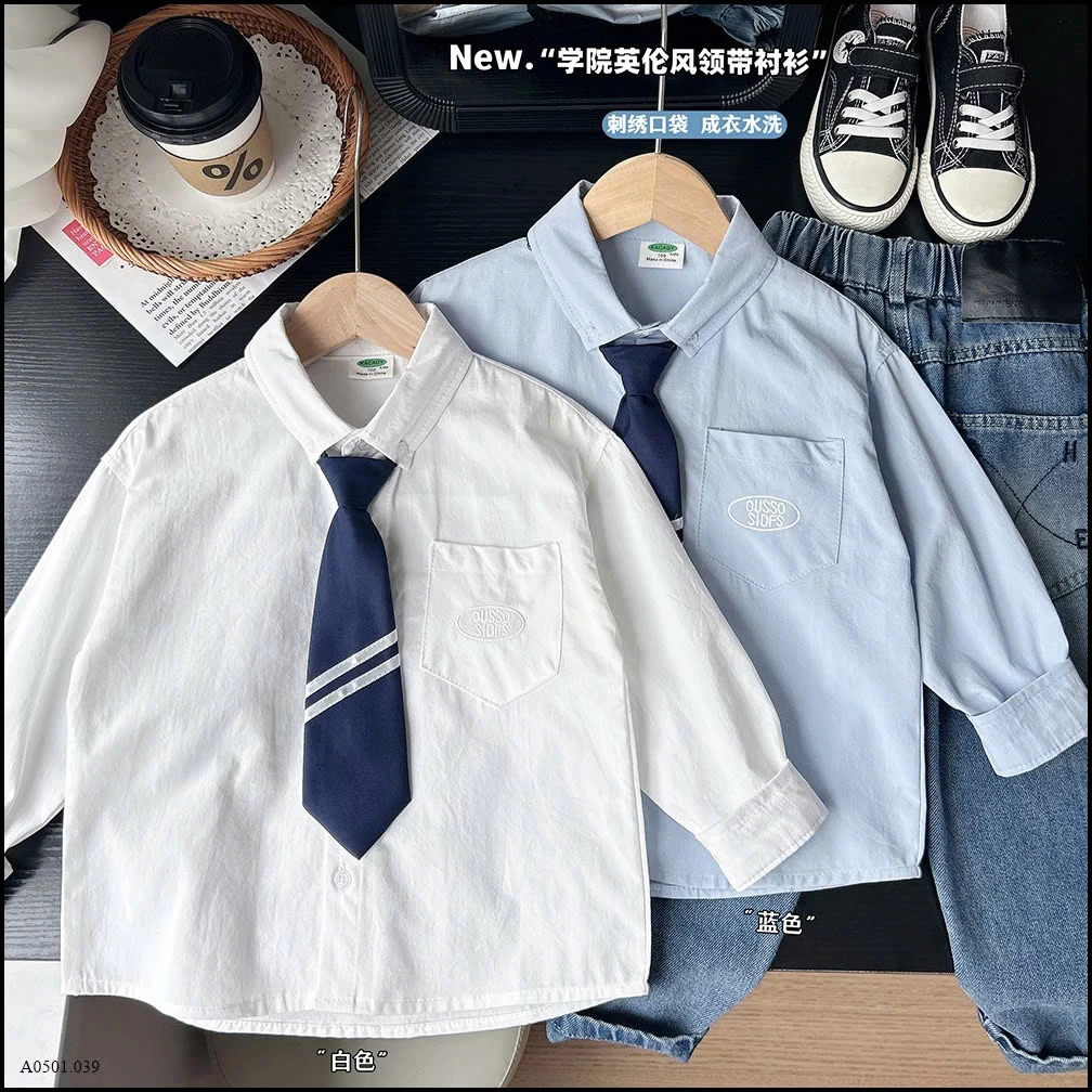 ÁO SƠ MI KÈM CÀ VẠT    Giá sỉ 135k