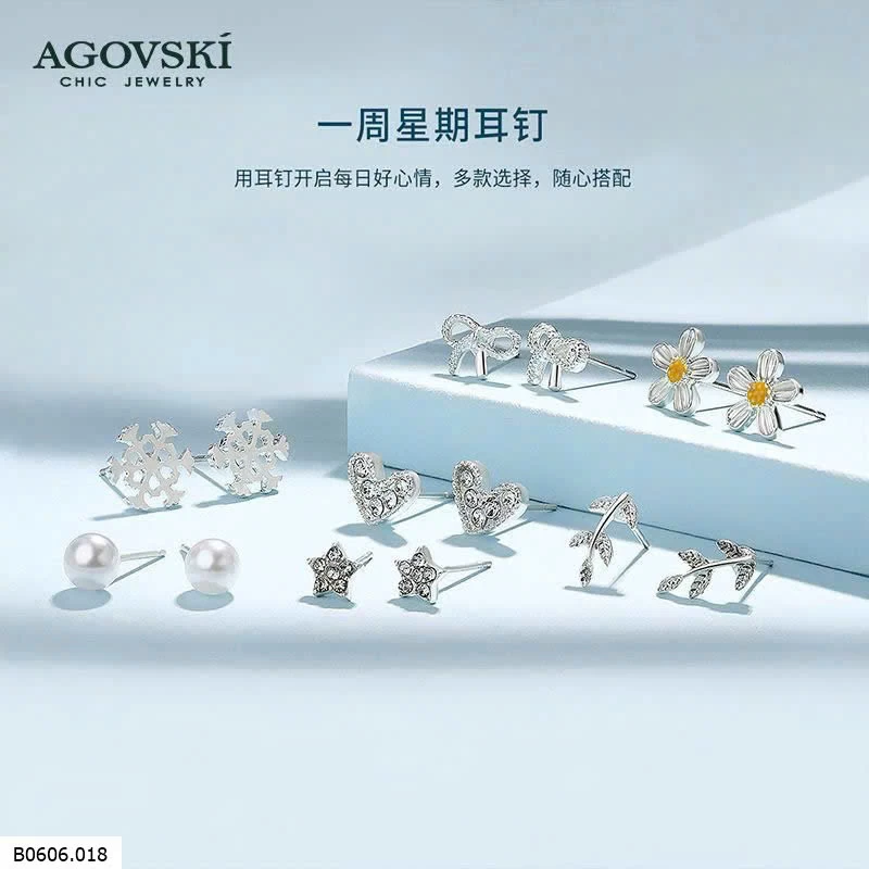 SET KHUYÊN TAI CHÍNH HÃNG #AGOVSKI Sỉ 109k 