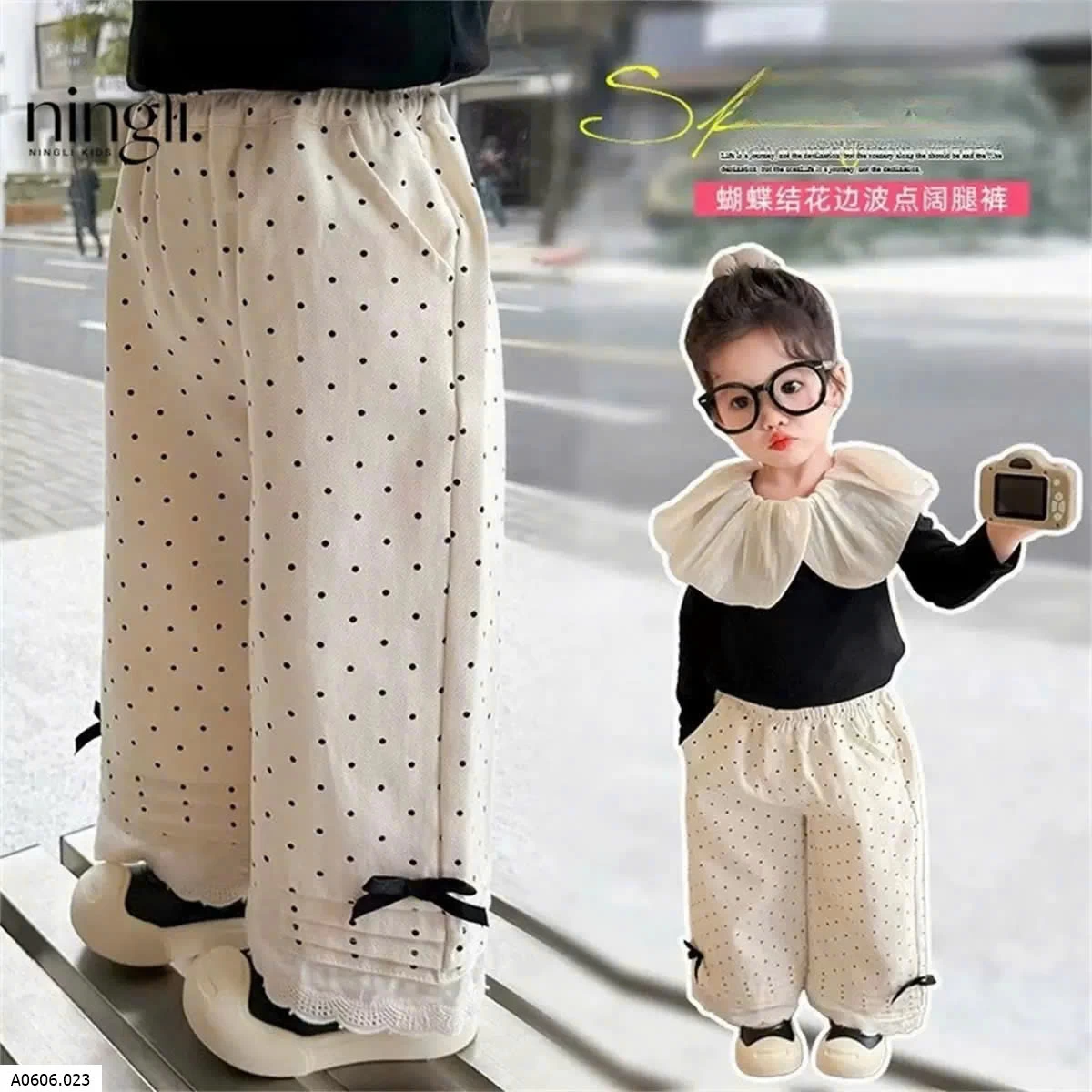 QUẦN CHẤM BI VIỀN REN BG   Sỉ 99k