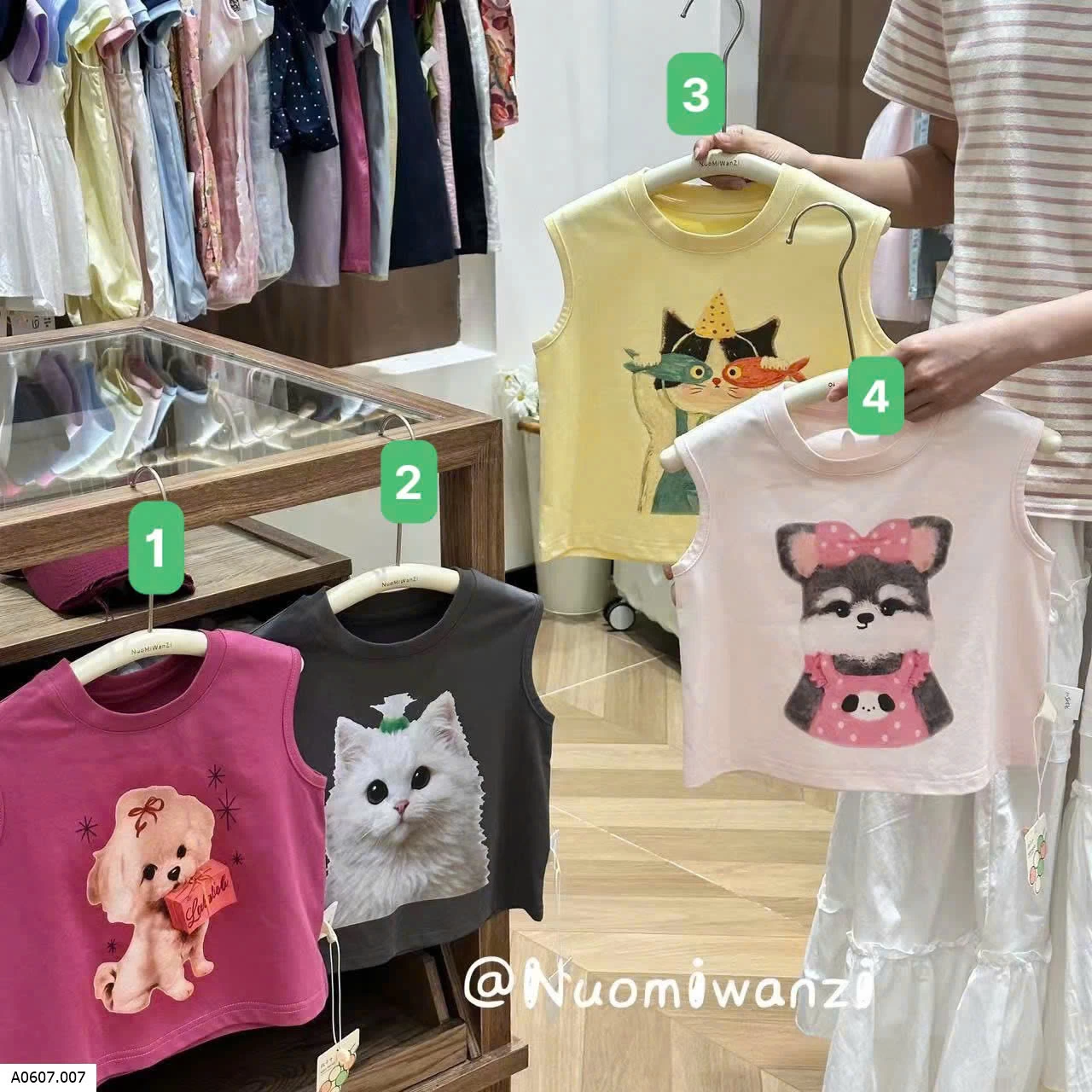 ÁO SÁT NÁCH IN HÌNH CUTE NUOMIWANZI Sỉ  giá  sz 90-140: 90k  sz 150: 112k 
