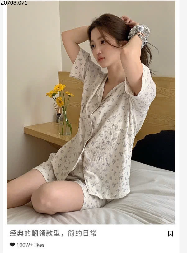 BỘ PIJAMA CỘC TAY CHO NỮ   Si 153K