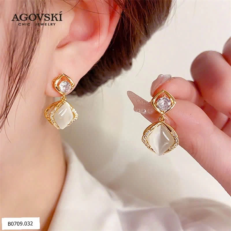 BÔNG TAI ĐÍNH ĐÁ AGVOSKI   Giá sỉ 123k