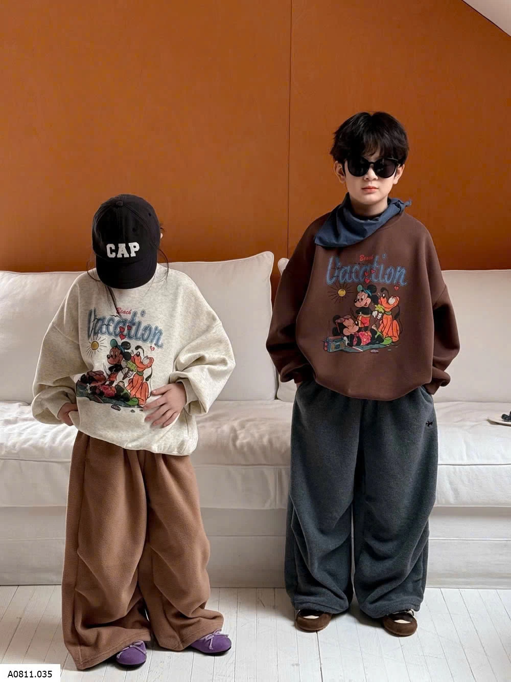 ÁO NỈ DÀY CỔ TRÒN IN HÌNH CUTE CHO BÉ   Giá sỉ 205k