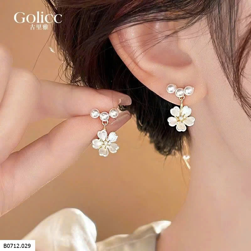BÔNG TAI HOA MIX NGỌC GOLICC  Giá sỉ 80k