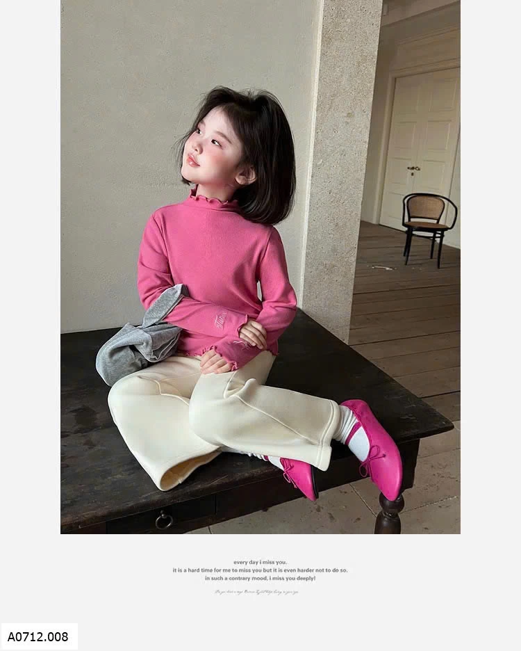 ÁO GIỮ NHIỆT VIỀN BÈO BÉ GÁI Giá sỉ 140k