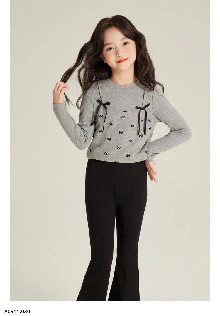 Áo bé gái giả hai lớp   Giá sỉ Sz 90-130 #60k Sz 140-170 #72k