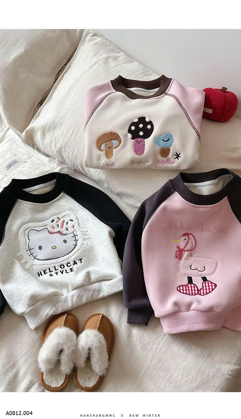 ÁO NỈ HOẠT HÌNH PHỐI MÀU Giá sỉ 188k