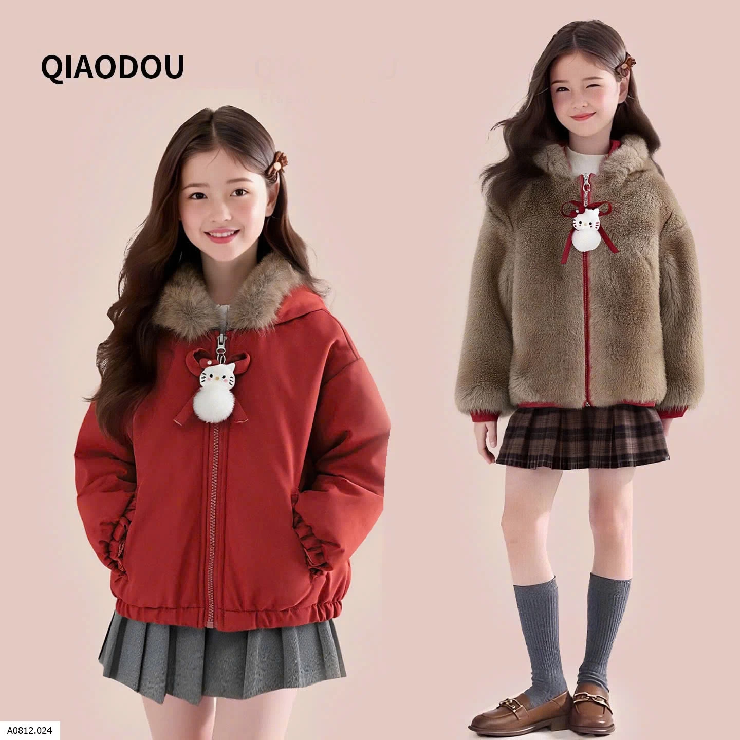 ÁO KHOÁC BÉ GÁI 2 MẶT  Giá sỉ 335k