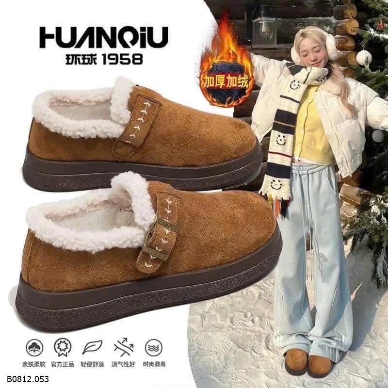 GIÀY DA LỘN LÓT LÔNG HUANQIU  Giá sỉ 320k