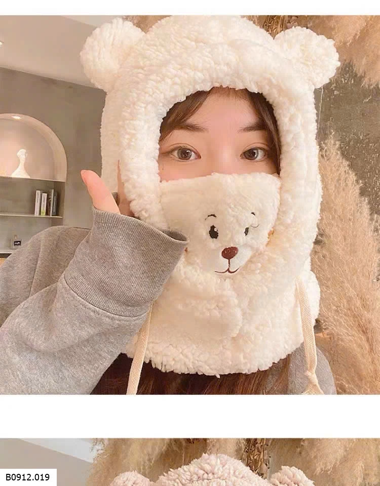 MŨ LÔNG TAI GẤU SIÊU ẤM Giá sỉ 33k