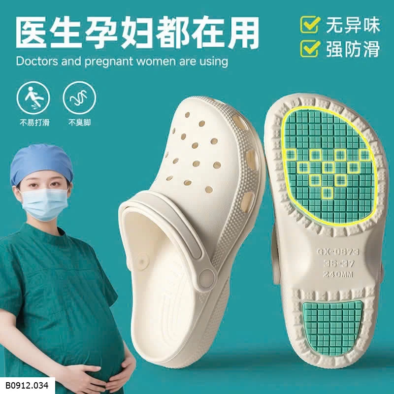 CROCS CHỐNG TRƯỢT CHO BÀ BẦU & Y TÁ  Giá sỉ 110ka