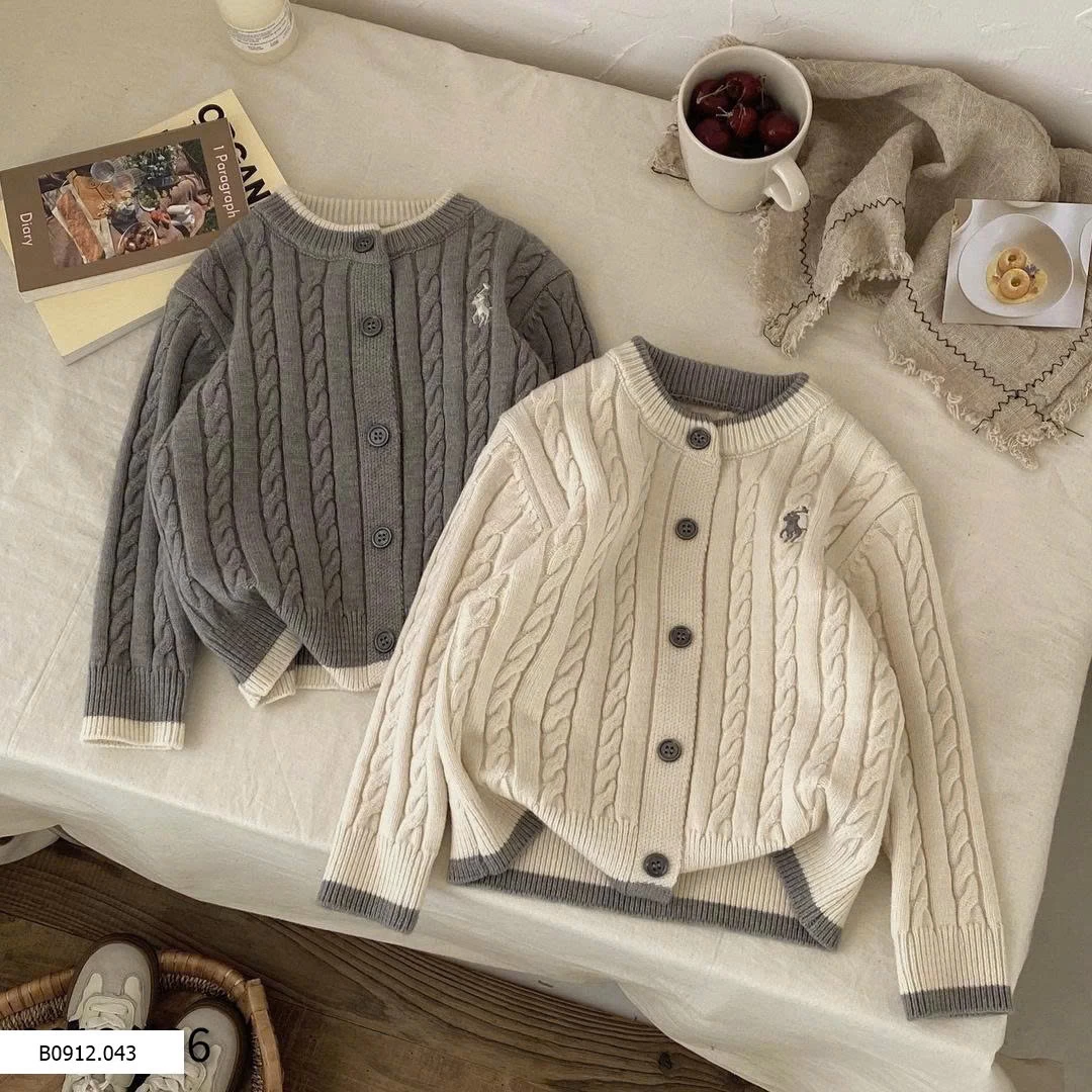 ÁO LEN DÁNG CÁP XOẮN CỔ ĐIỂN CHO BÉ SIÊU XINH  Giá sỉ 160k