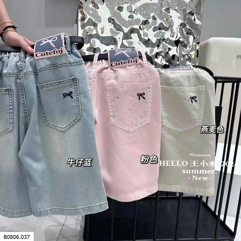 Quần short jean phối nơ siêu xinh Sỉ 125k