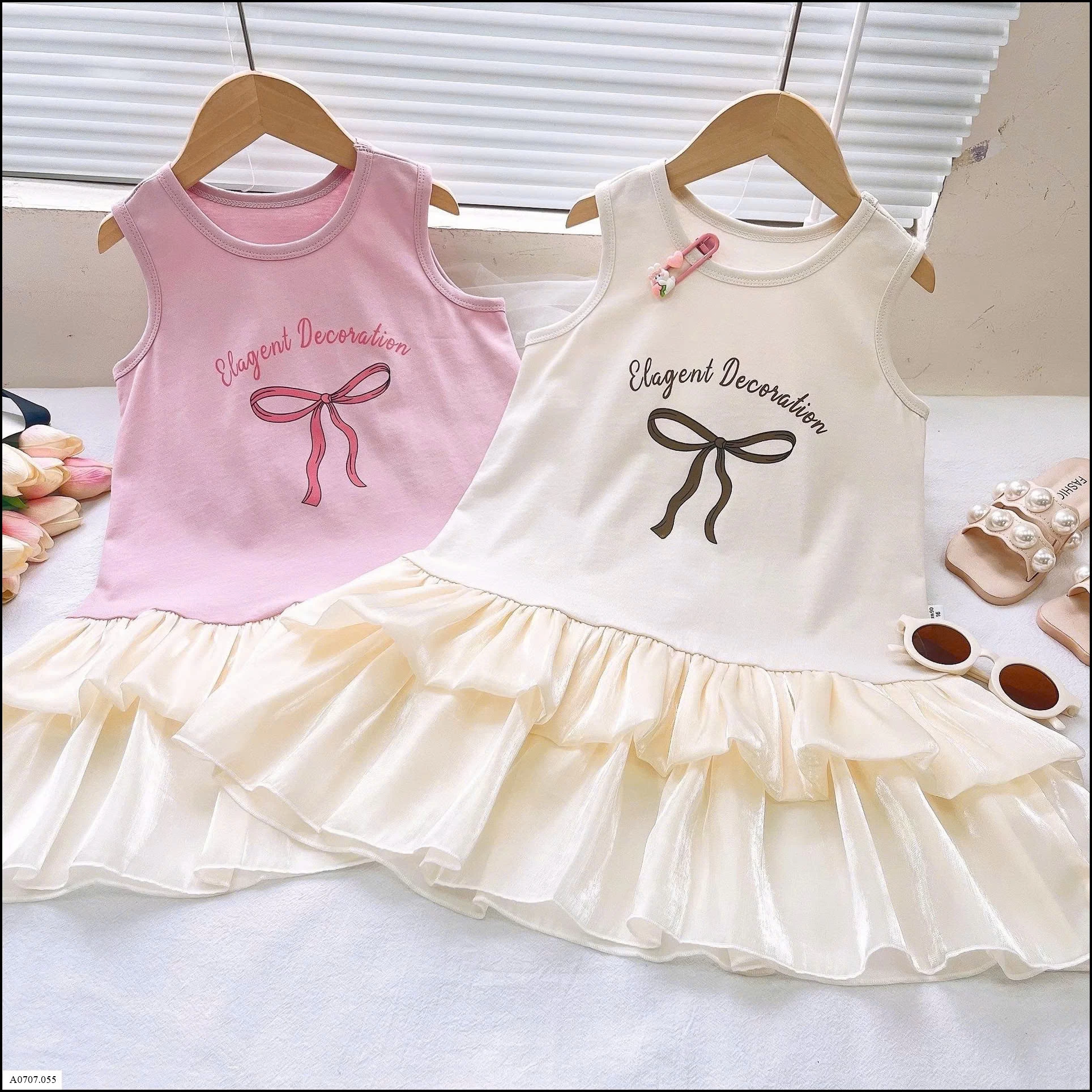     VÁY SÁT NÁCH NƠ CHO BÉ GÁI Sỉ giá Sz 90-120: 98k Sz 130-160: 107k