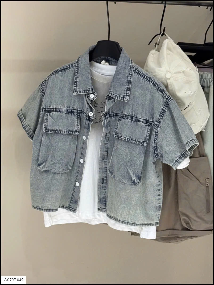 ÁO SƠ MI JEAN CỘC TAY BT Sỉ giá 215k