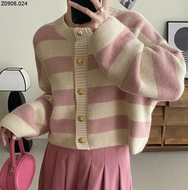 ÁO CARDIGAN NỮ KẺ NGANG Si 116K 