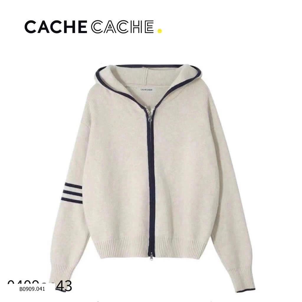 ÁO KHOÁC LEN CÓ MŨ CACHE   Giá sỉ 275ka