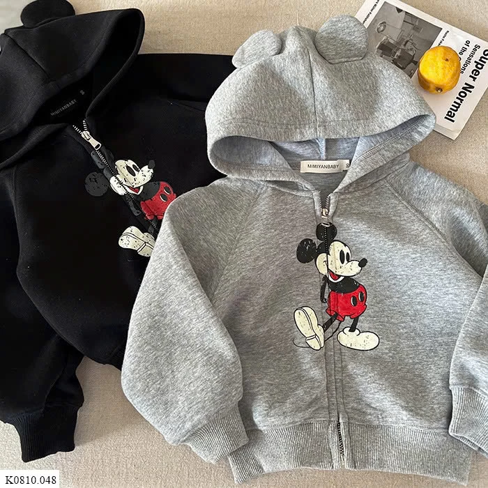 ÁO KHOÁC NỈ MICKEY KHOÁ KÉO   Sỉ 194k