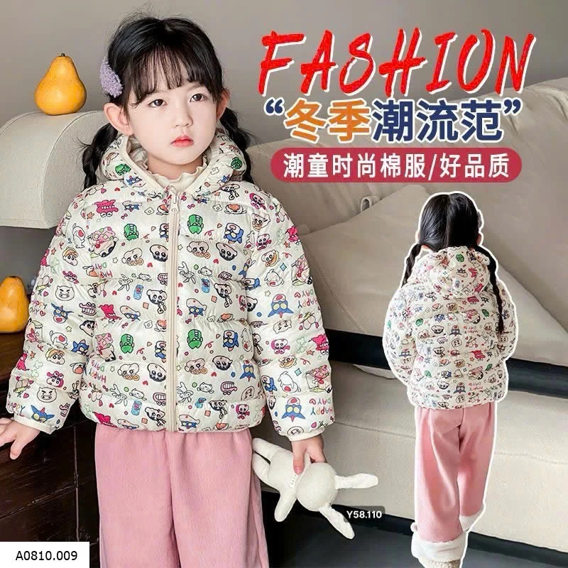 Áo khoác hoạ tiết phao mũ gấu  Giá sỉ 106k