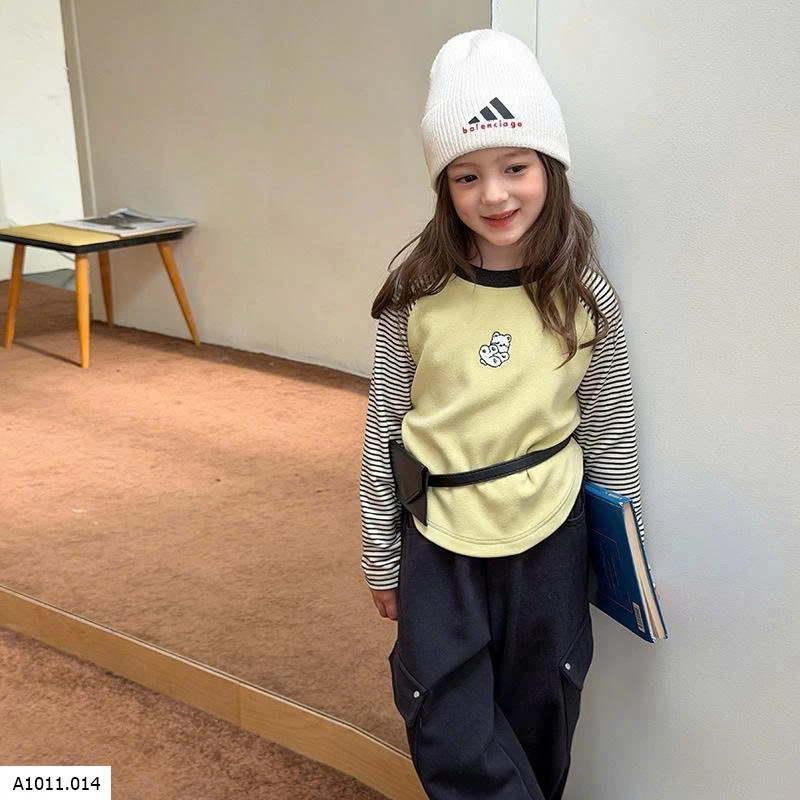 ÁO NỈ TAY PHỐI MÀU AMBB   Giá sỉ 90-150: 130K sz 160: 144K sz 170: 158K