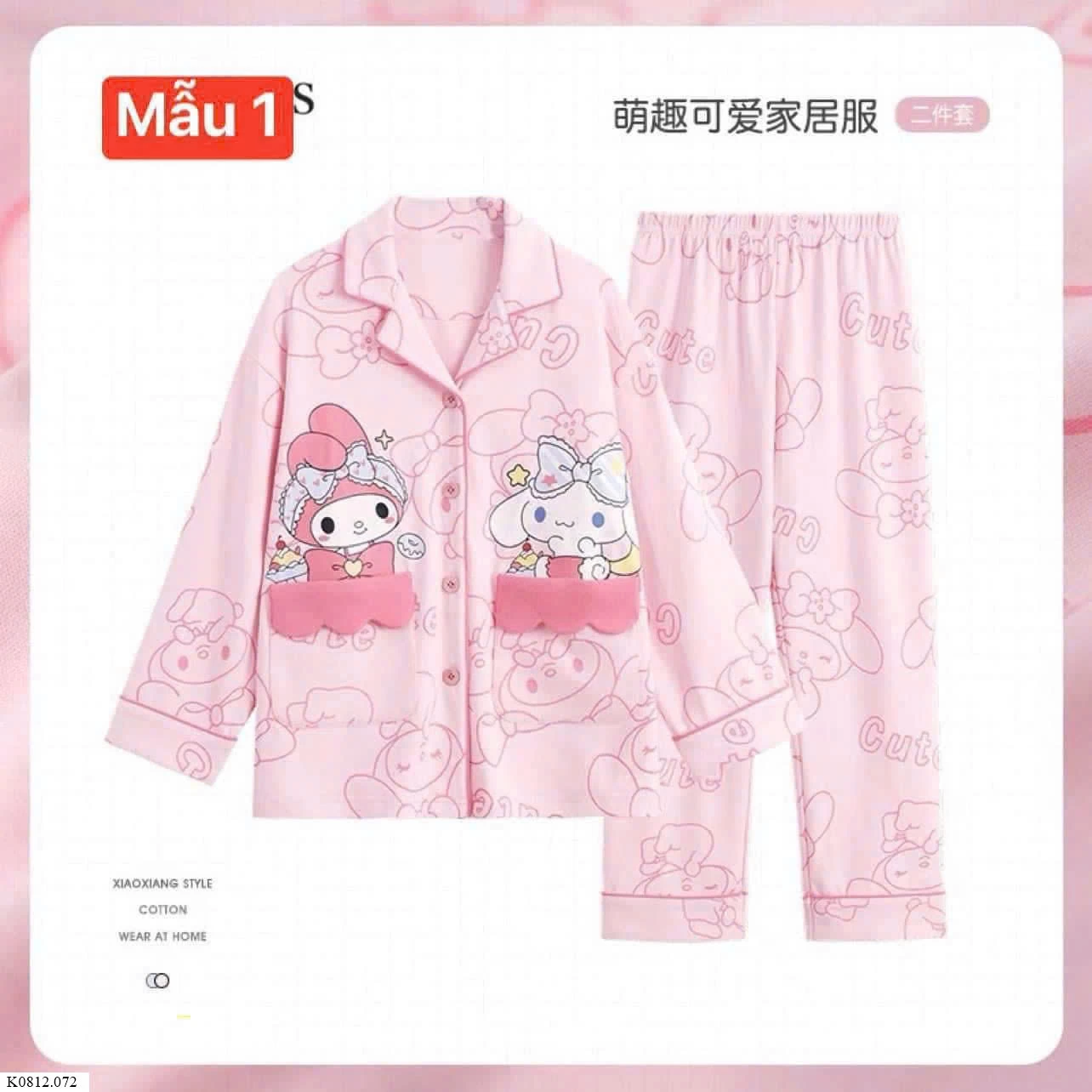 BỘ PIJAMA KUROMI MELODY MẸ VÀ BÉ MẪU MỚI 2024 Giá sỉ như sau: sz 10-16: 105k/b   sz S-XL: 115k/b 