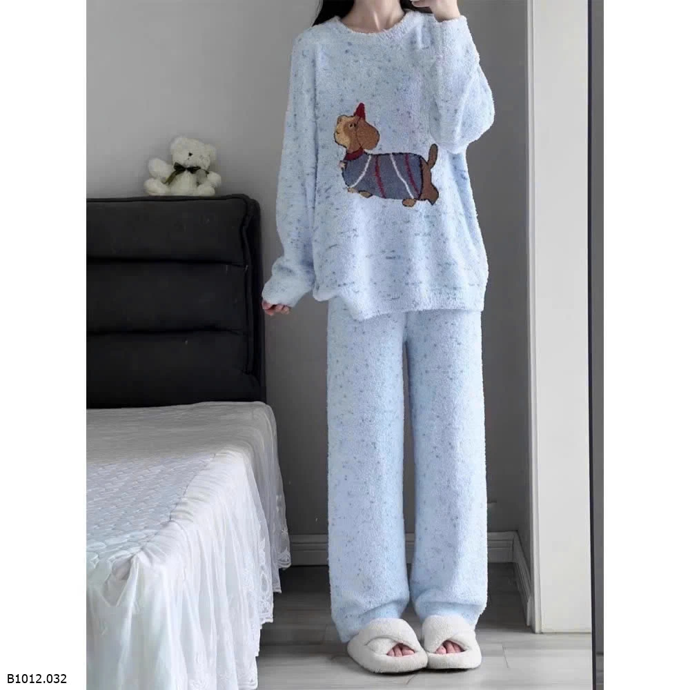 BỘ MẶC NHÀ NỈ LÔNG CỪU XANH Giá sỉ 200k