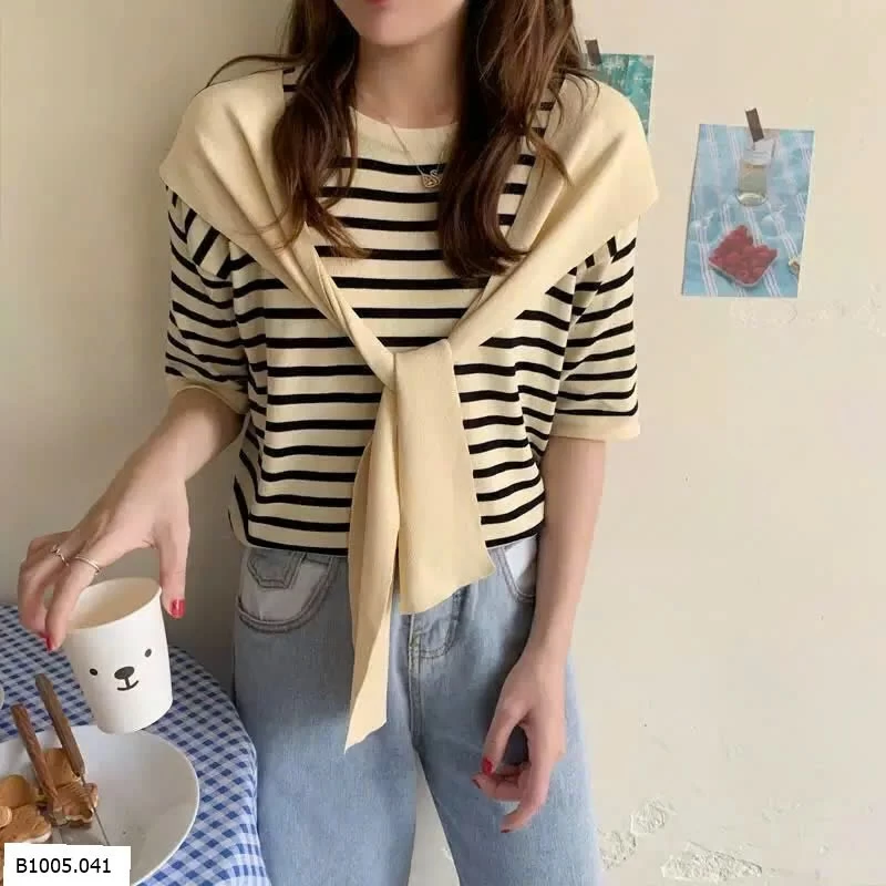  ÁO KẺ KÈM KHĂN CHOÀNG Sỉ 65k