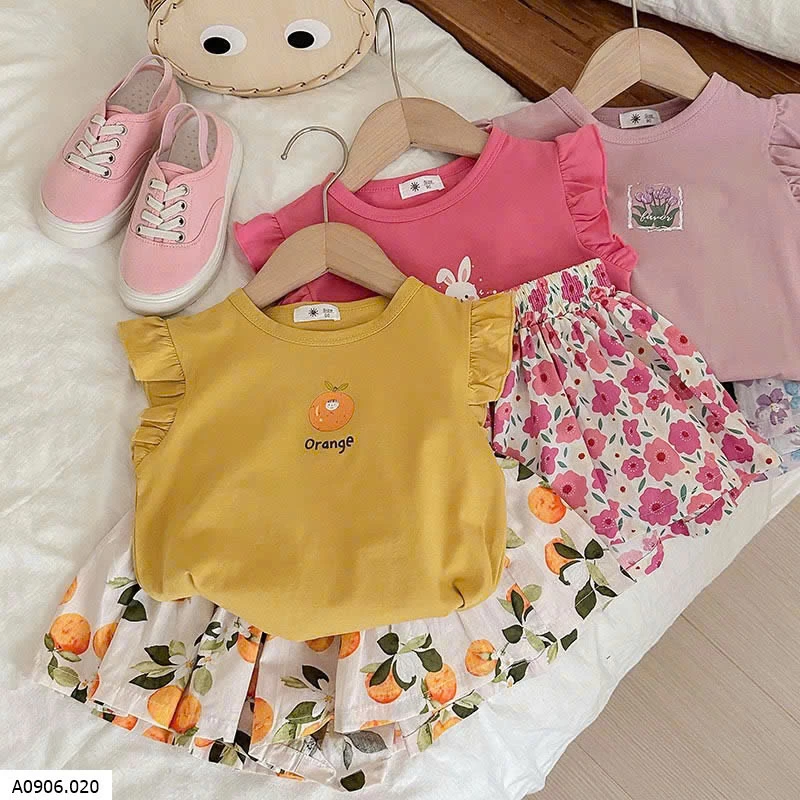 SÉT ÁO CÁNH TIÊN MIX QUẦN VÁY HOA   Sỉ 149k