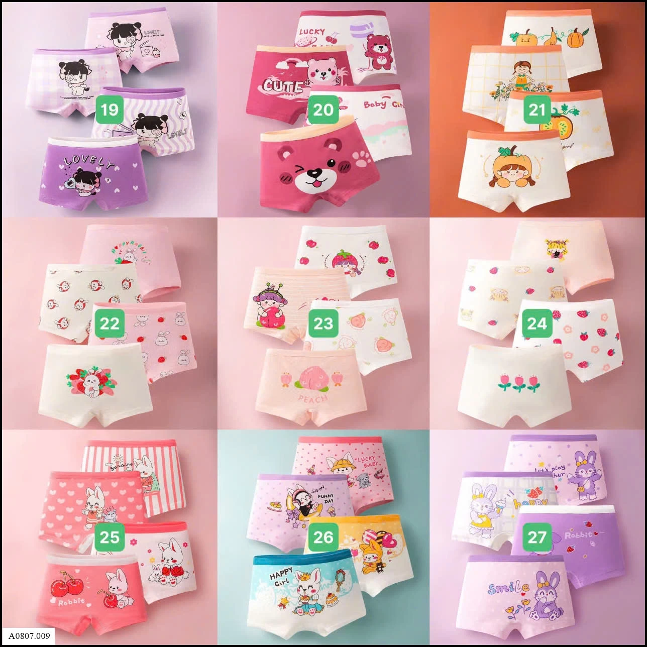 SET 4 QUẦN CHIP CHO BÉ GÁI  Sỉ giá 65k