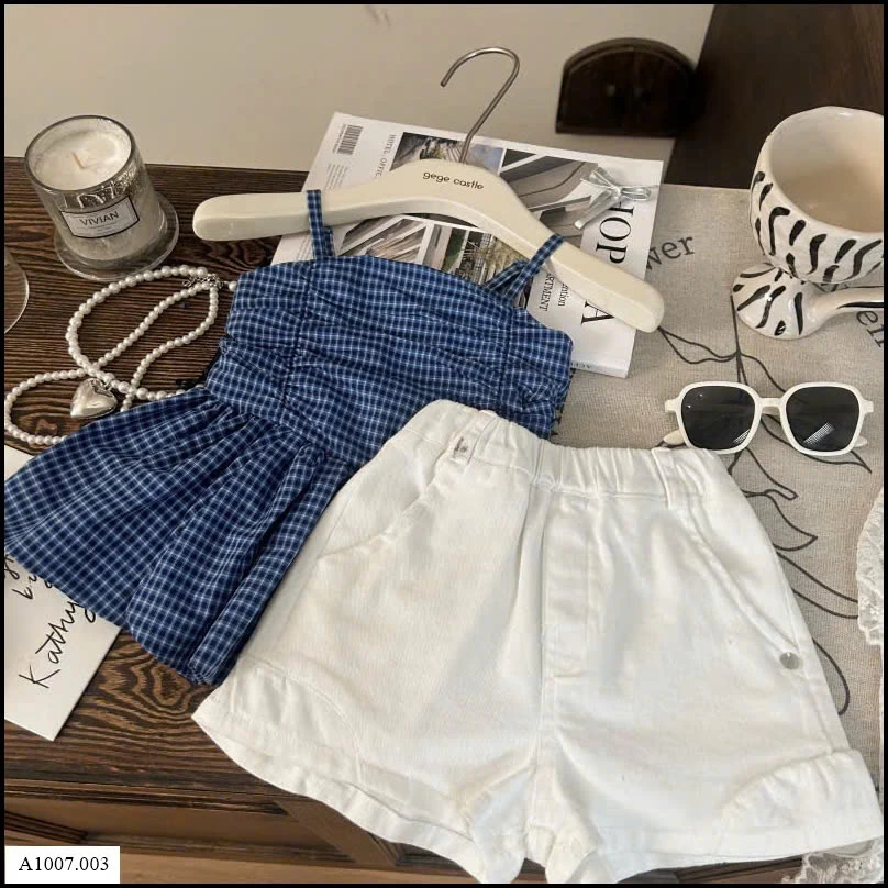 SET ÁO 2 DÂY MIX QUẦN SHORT JEAN Sỉ giá áo: 129k  quần: 120k 