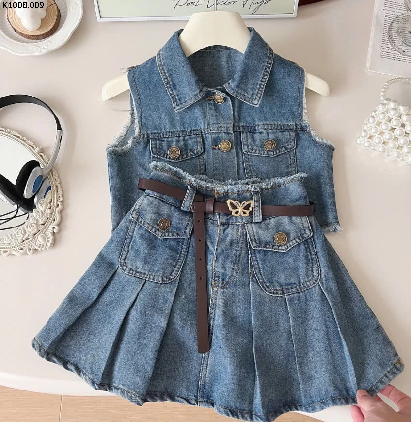 SET DENIM BÉ GÁI Si 176k