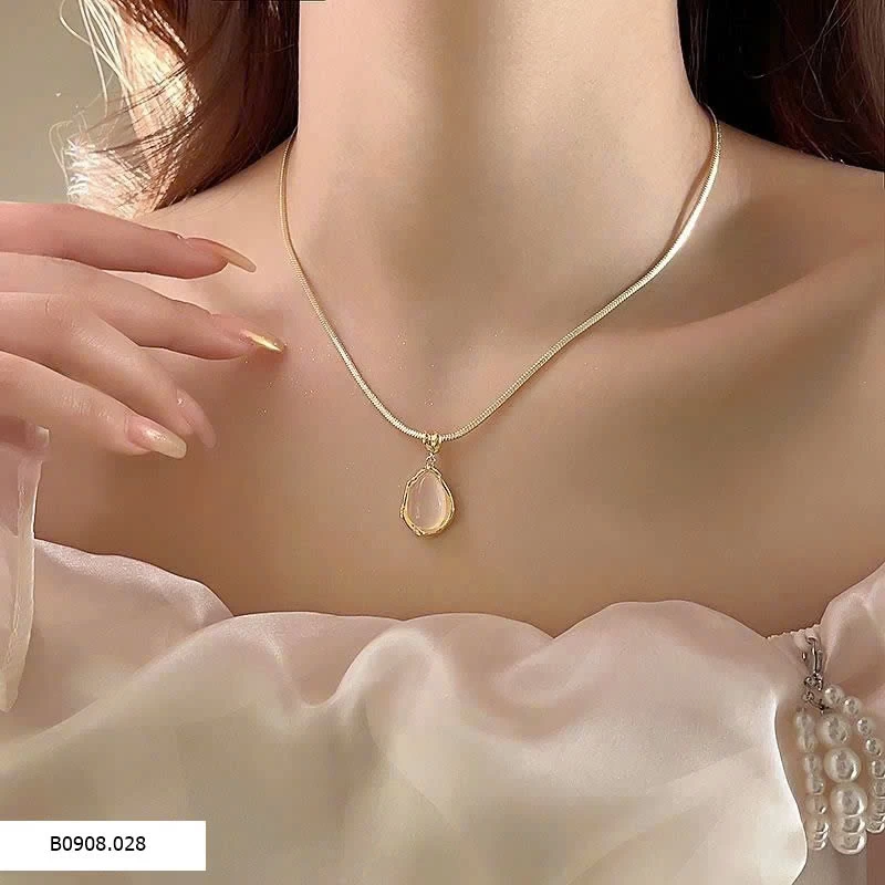 DÂY CHUYỂN MẶT ĐÁ GIỌT NƯỚC HÃNG GOLIC  Sỉ 120k