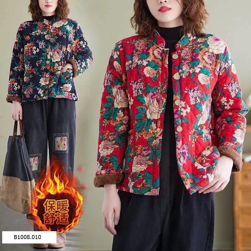 ÁO KHOÁC HOA LÓT LÔNG   Sỉ 225k