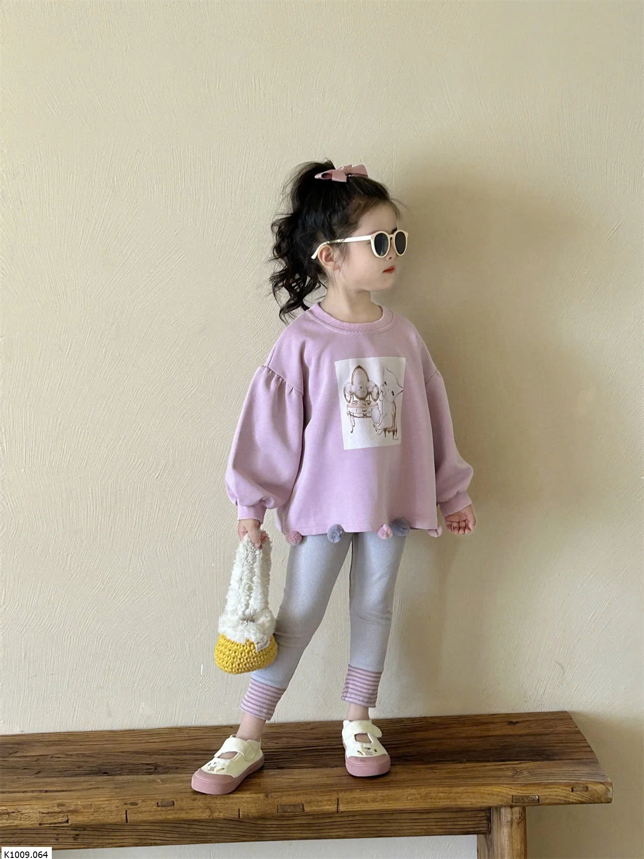 Set áo nỉ thỏ mix quần legging Taocat giá sỉ  áo: 136k, quần 82k