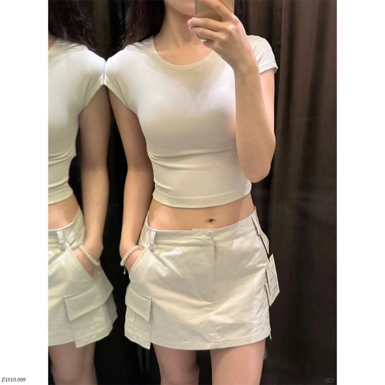 ÁO THUN CROPTOP TAY NGẮN CỔ TRÒN  Sỉ 57k/ 1 chiếc