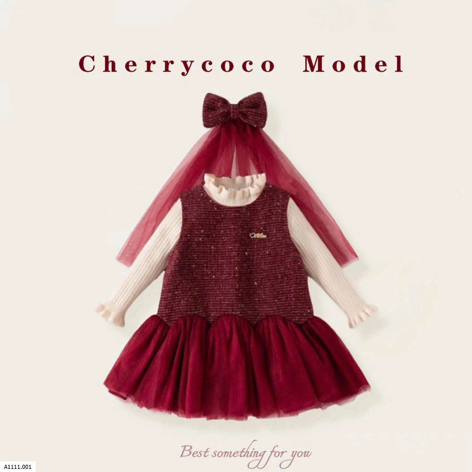 SET VÁY CÔNG CHÚA PHỐI KHĂN VOAN CHERRYCOCO Giá sỉ 1,2: 309k 3,4: 223k 5: 320k