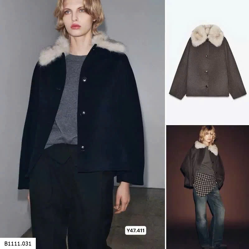 Áo khoác dạ cổ lông Kaslead  Giá sỉ 350k