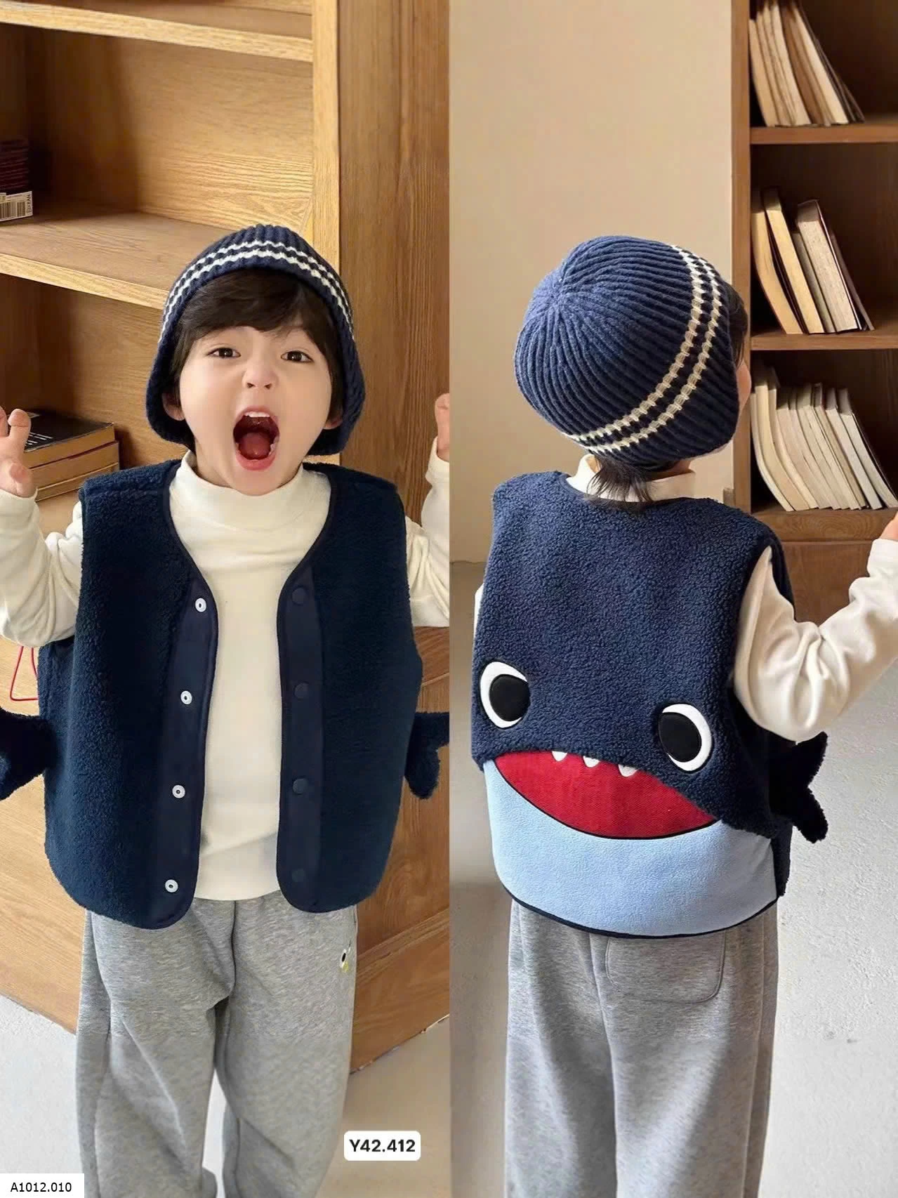 Áo gile cá mập cho bé Giá sỉ 110k/c sỉ từ 2c